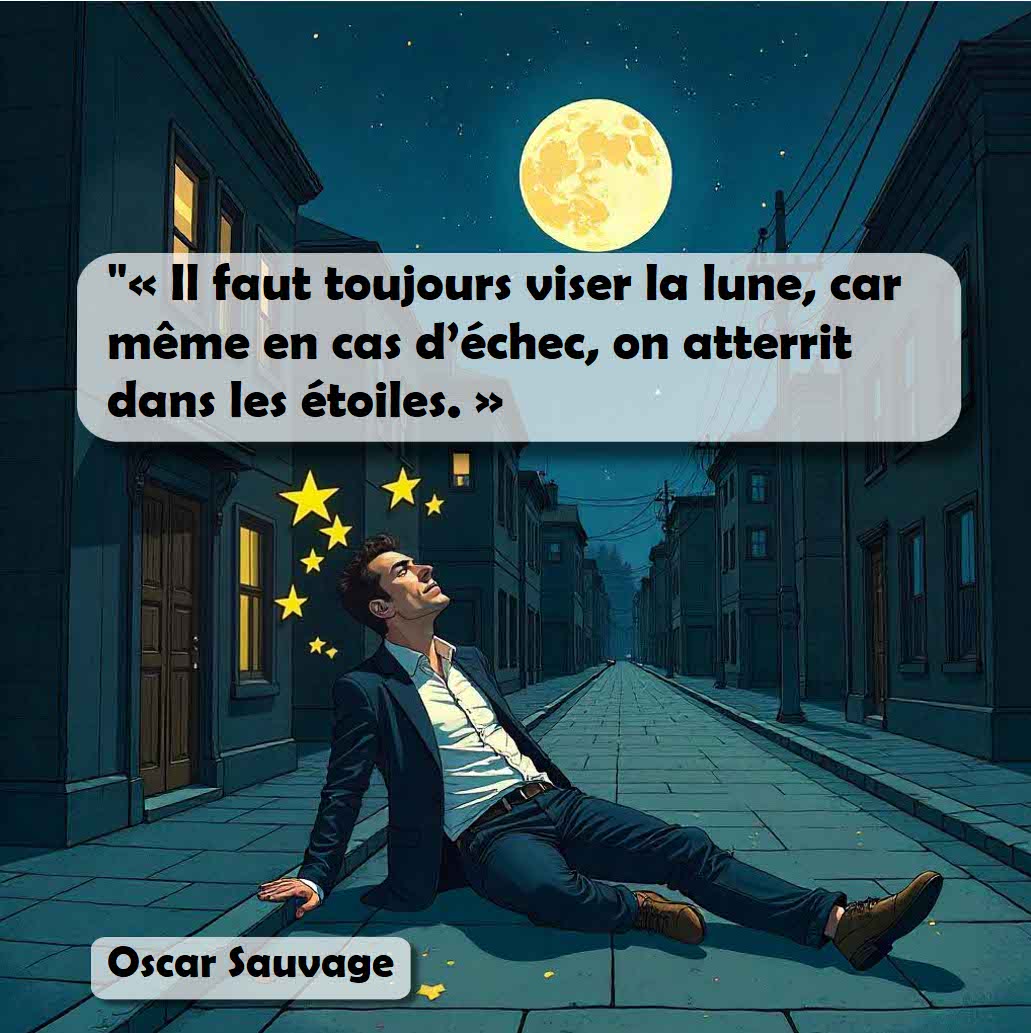 viser la lune atterrir dans les étoiles oscar sauvage www.sousdeveloppementpersonnel.fr