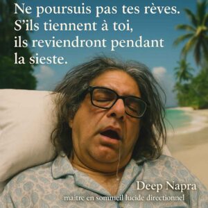 ne poursuis pas tes rêves, s'ils tiennent à toi, ils reviendront d'eux-mêmes pendant la sieste www.sousdeveloppementpersonnel.fr